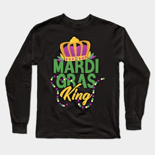 Mardi Gras King Funny Mardi Gras Carnival Parade Costume Party Long Sleeve T-Shirt